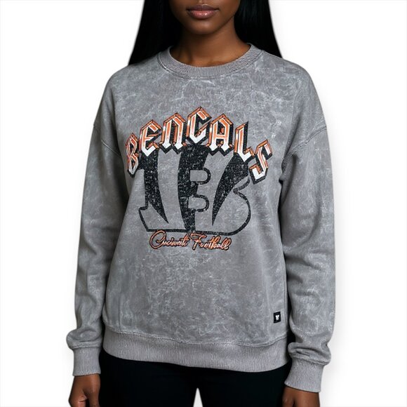 Wild Collective Cincinnati Bengals Oversized Distressed Graphic Sweatshirt L NEW - Picture 1 of 12